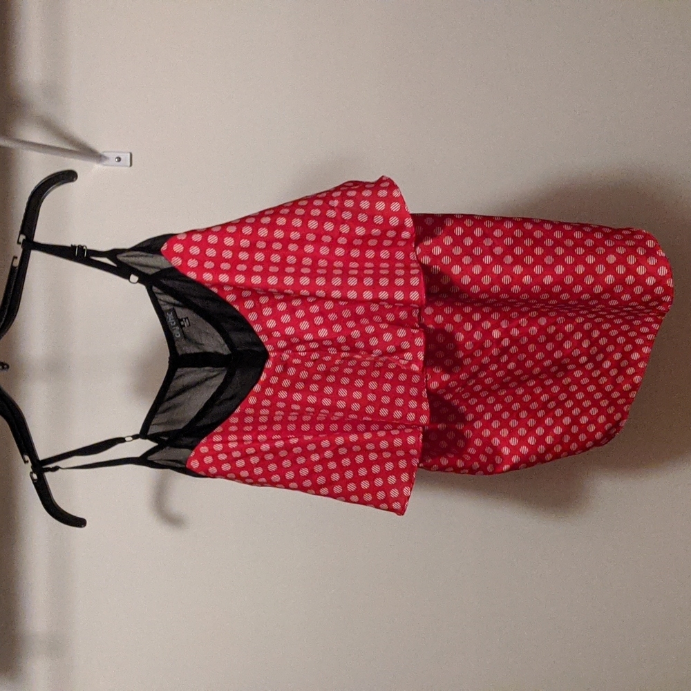 City Chic M 18 Black Red White Dot Tank